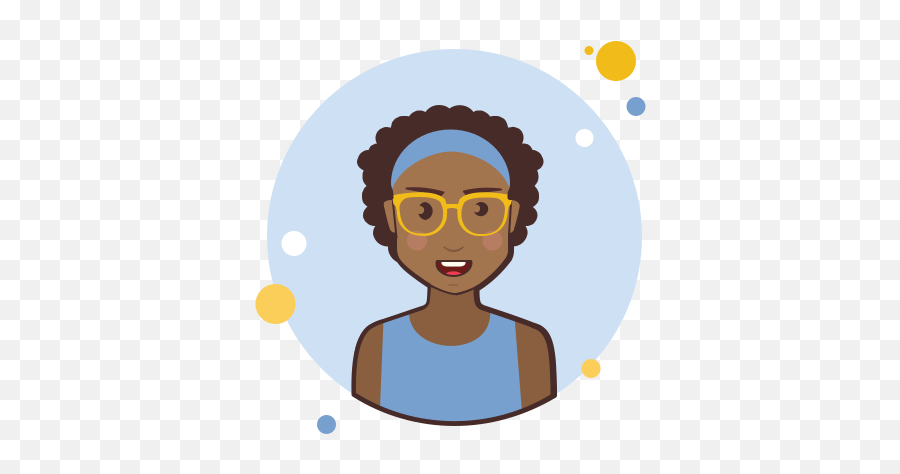 Brown Curly Hair Lady With Yellow Glasses Icon In Circle - Devemos Aprender A Ler E Escrever Png,Curly Hair Icon