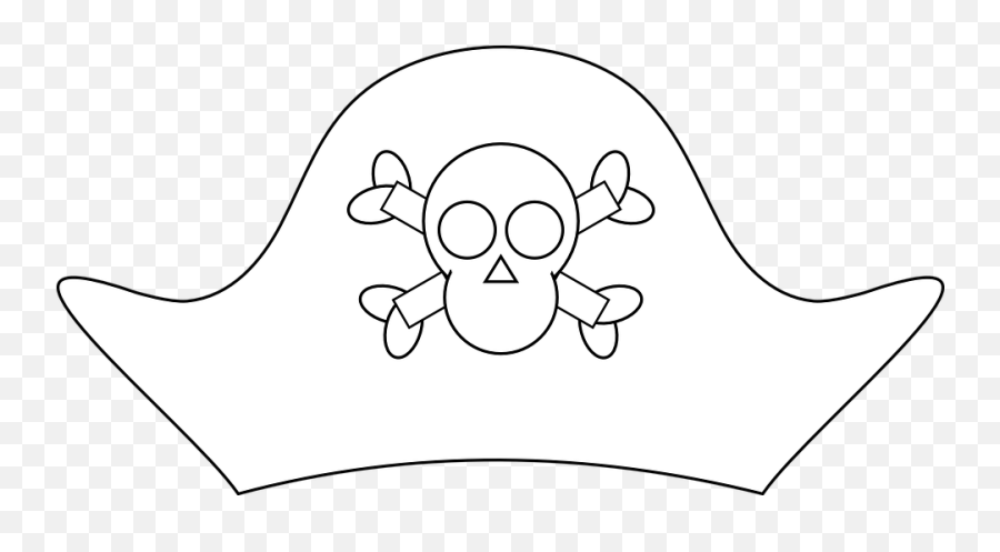 Pirate Hat Skull And Crossbones - Free Printable Pirate Hat Template Png,Pirate Hat Transparent