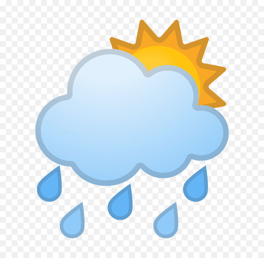Sun Behind Rain Cloud Emoji - Rain Cloud Transparent Png,Cloud Emoji Png