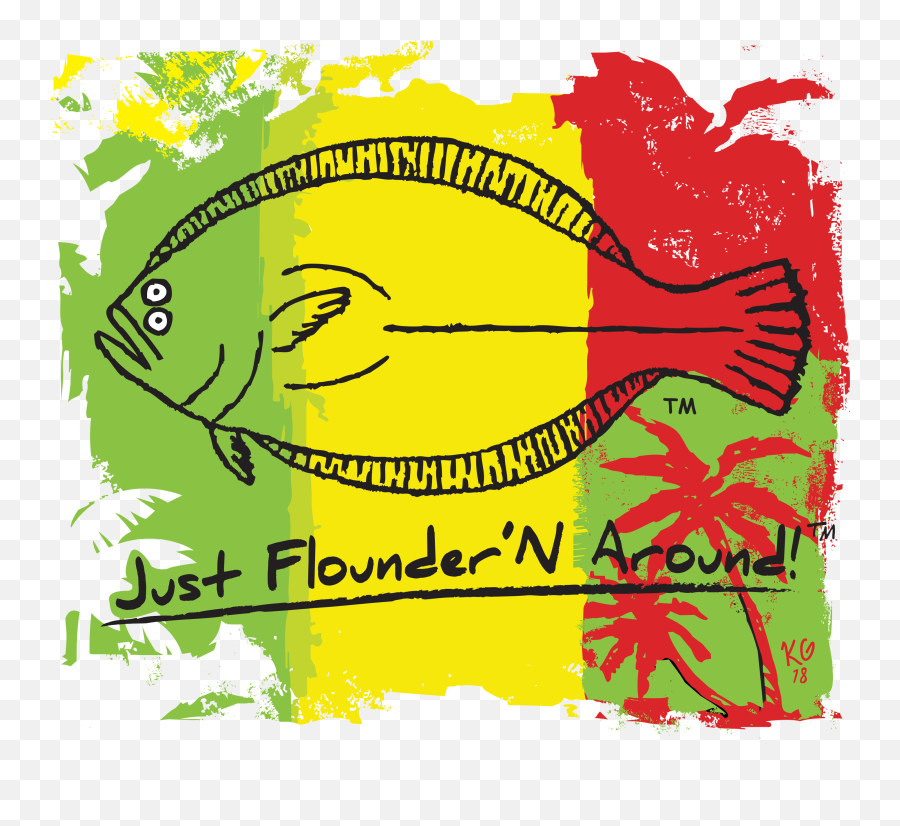 Download Rasta Flounder Short Sleeve T Shirt - Illustration Illustration Png,Flounder Png