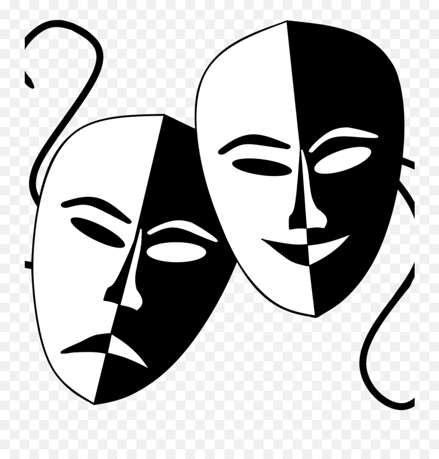 Download Hd Comedy Tragedy Masks Png - Happy And Sad Face Mask,Drama Masks Png