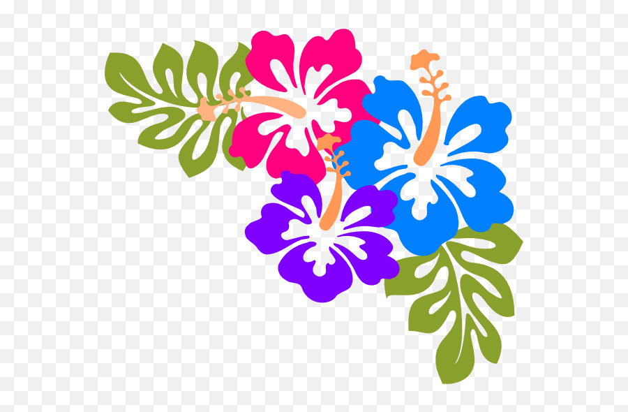 Png Hawaiian Luau Word Clipart Cl - Hawaiian Flowers Clip Art,Luau Png