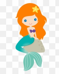 Baby Mermaid Clip Art - Cute Clipart Mermaid Png,Mermaid Clipart Png