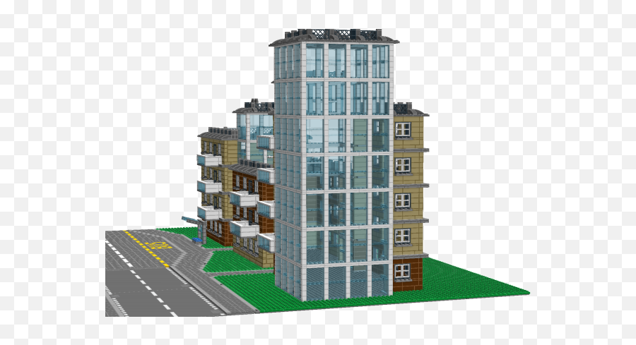 Zekiblok02 - Lego Apartment Building Full Size Png Building Png Side View,Apartment Png