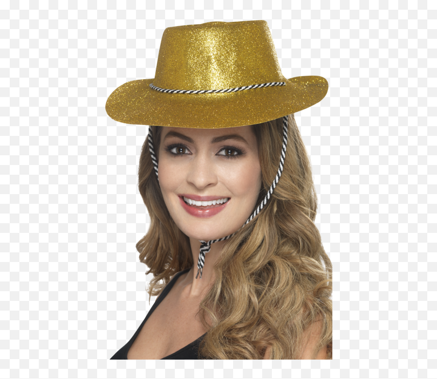 Glitter Cowboy Hat Gold - Hat Png,Cowboy Hat Transparent
