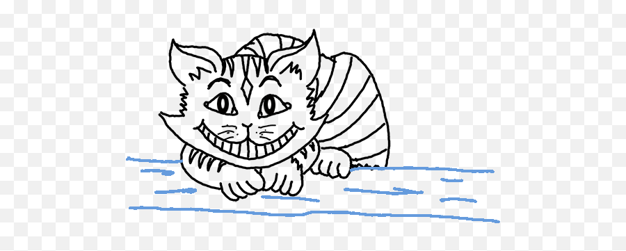 How To Draw A Cheshire Cat - Step By Step Easy Drawing Cat Yawns Png,Cheshire Cat Png