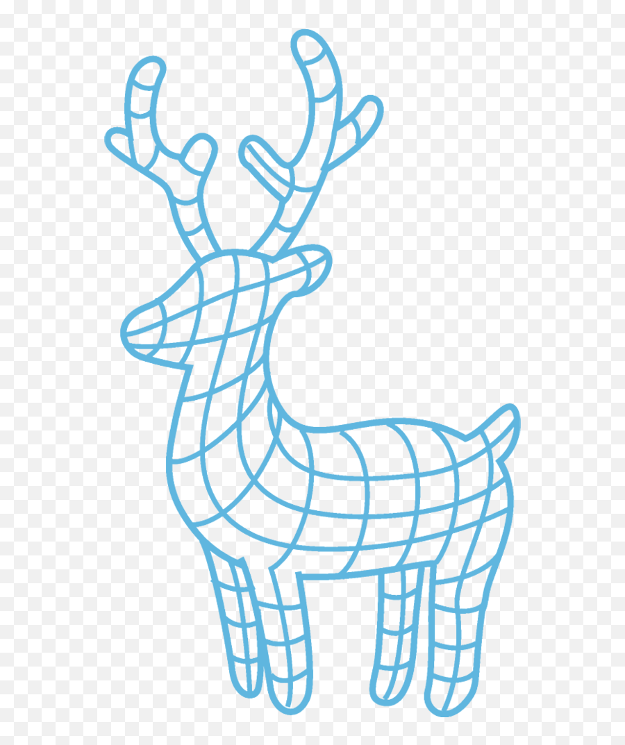 Christmas Line Art Design For Reindeer - Clip Art Png,Nativity Png