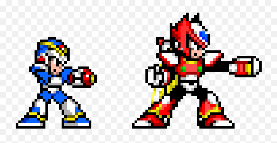 Megaman X U0026 Zero Pixel Art Maker - Megaman X Pixel Art Png,Megaman X Png