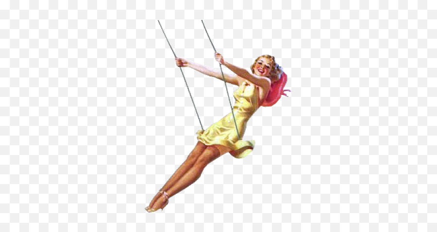 Download Pin Up Girl Png Transparent - Vintage Woman On Swing,Pin Up Girl Png