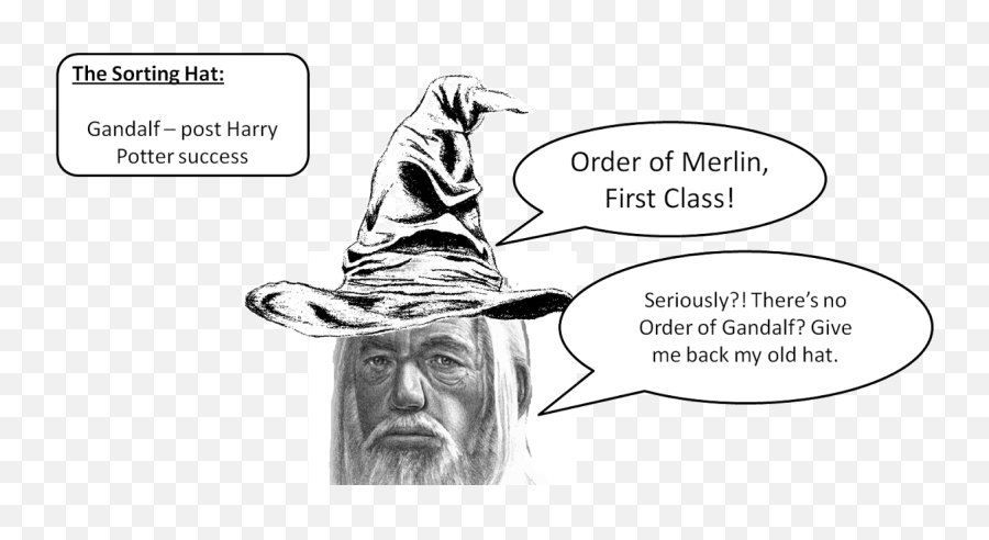 Download Hd Sorting Hat Gandalf Transparent Png Image - Utilitarianism Cartoon,Gandalf Png