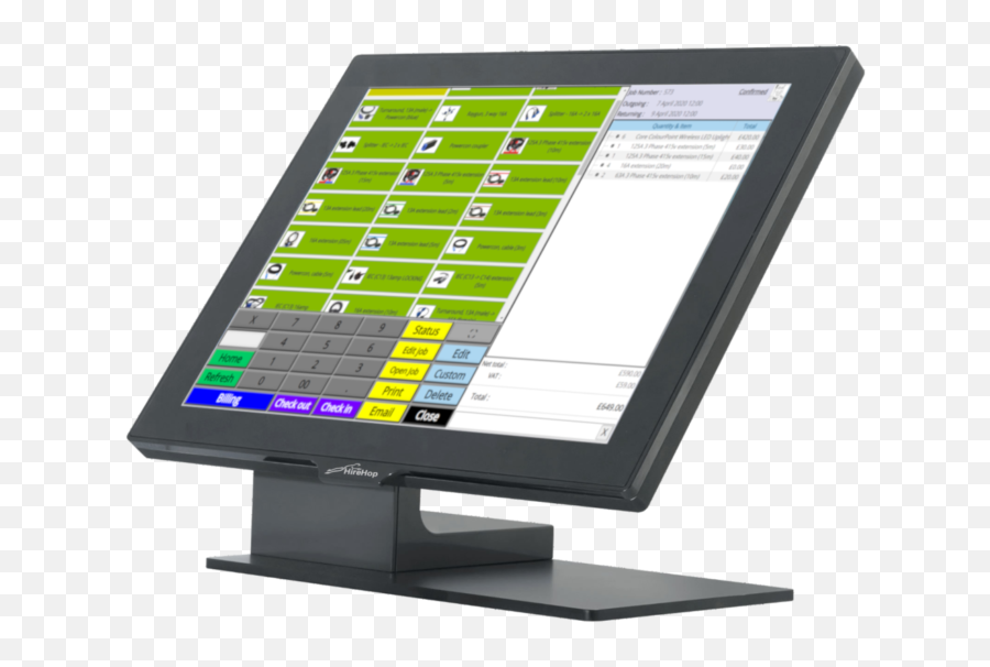Pos Cash Register For Rental Company Software Hirehop - Touch Screen Till Png,Cash Register Png