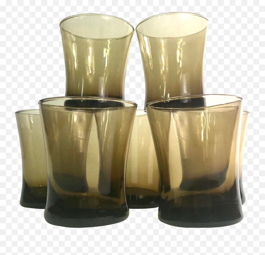 Mid Century Modern Smoke Whiskey Glasses Set Of Seven - Serveware Png,Whiskey Glass Png