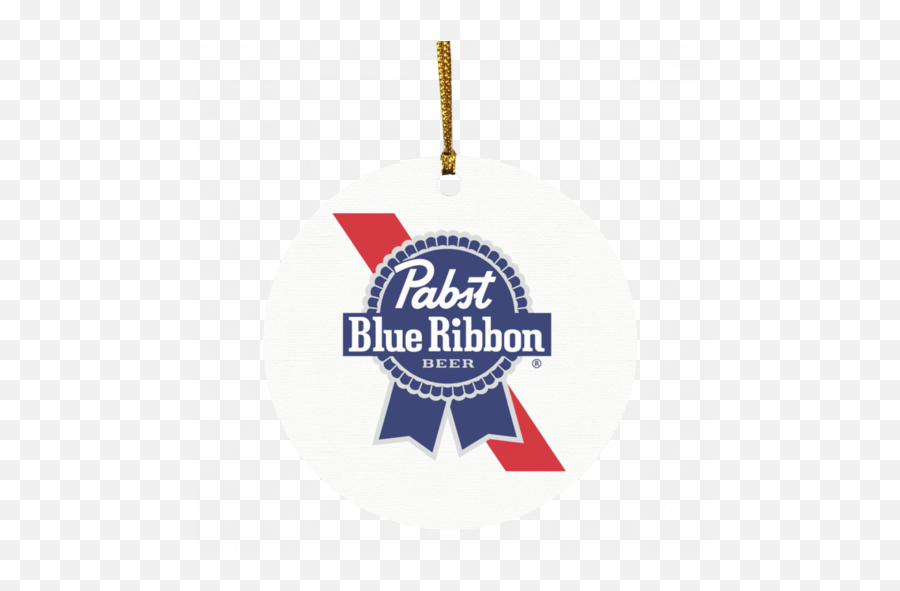 Pabst Blue Ribbon Beer Christmas Circle Ornament - Pabst Blue Ribbon Keg Png,Pabst Blue Ribbon Logo
