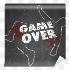 Game Over Body Chalk Outline Dead - Mat Png,Chalk Outline Png