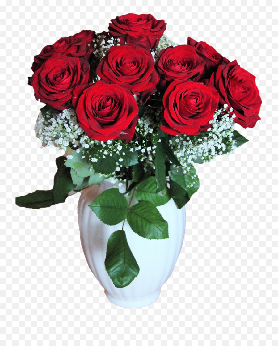 Free Vase Full Of Red Roses Png Image - Red Rose Flower Pot,Vase Png