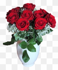 Free Vase Full Of Red Roses Png Image - Red Rose Flower Pot,Vase Png