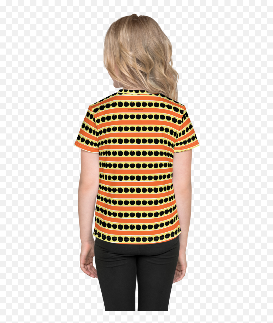 Orange Apple Stripes Kids T Png Shirt Button