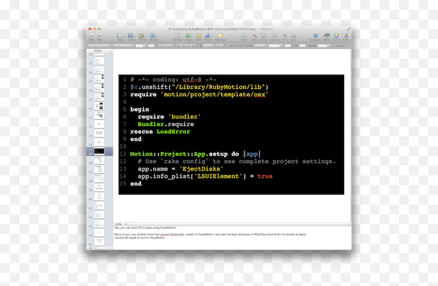Tohtml - Using Vim Code Snippets In Keynote Presentations Png,Apple Keynote Icon