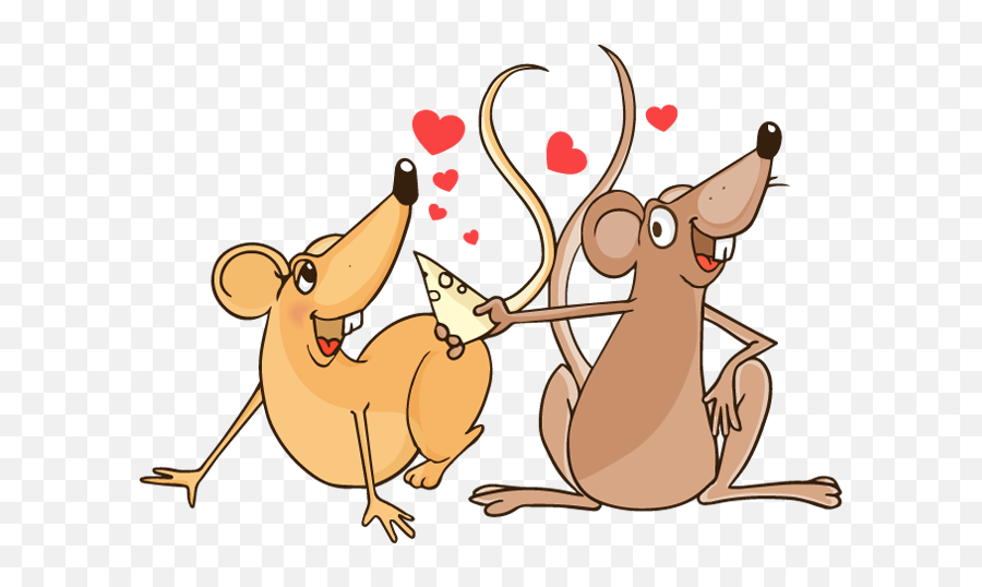 Download Hd Cartoon Rat Couple In Love - Cartoon Rat Love Cartoon Rat In Love Png,Rats Png