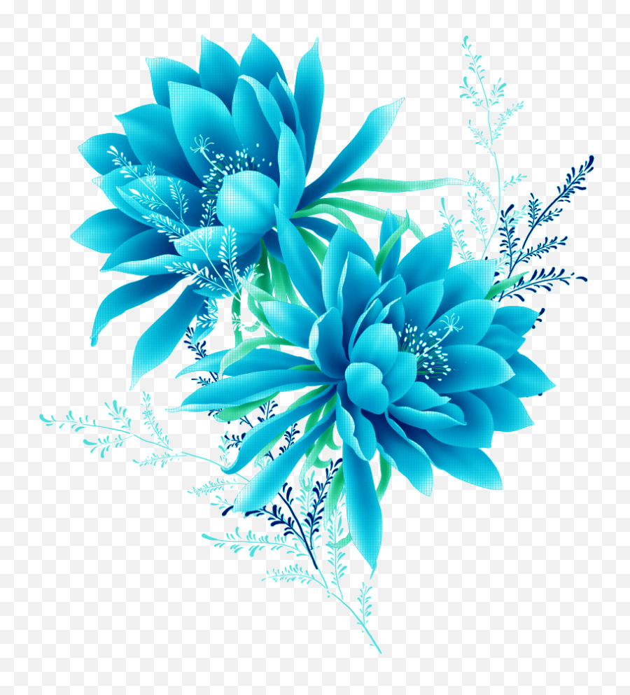 Download Blue Flower Effect Element Flowers Pixel Clipart - Sky Blue Flowers Png,Pixel Png