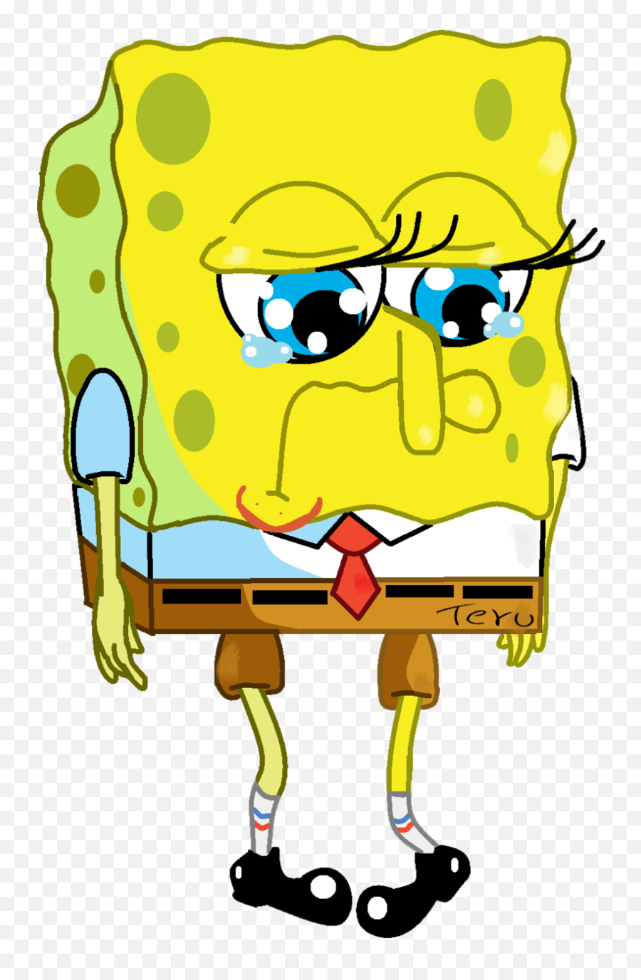 Sad Spongebob Transparent Background - Sad Spongebob With Transparent Background Png,Mocking Spongebob Png