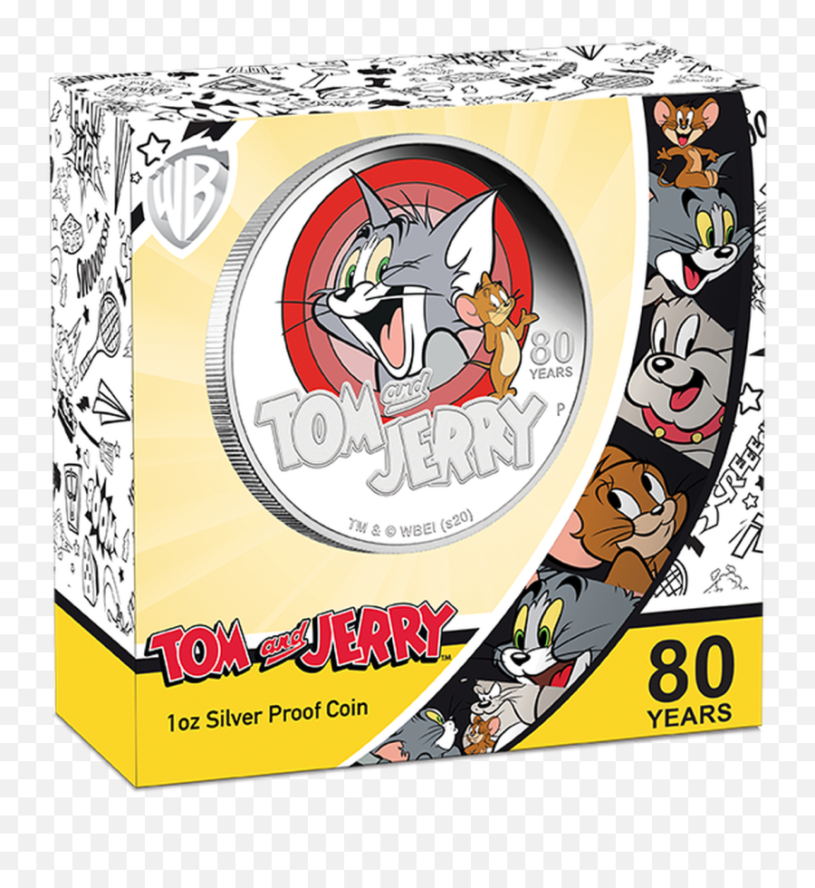 2020 Tom U0026 Jerry 80th Anniversary 1oz Silver Proof Coin - Tom And Jerry Anniversary 2020 Png,Tom And Jerry Transparent