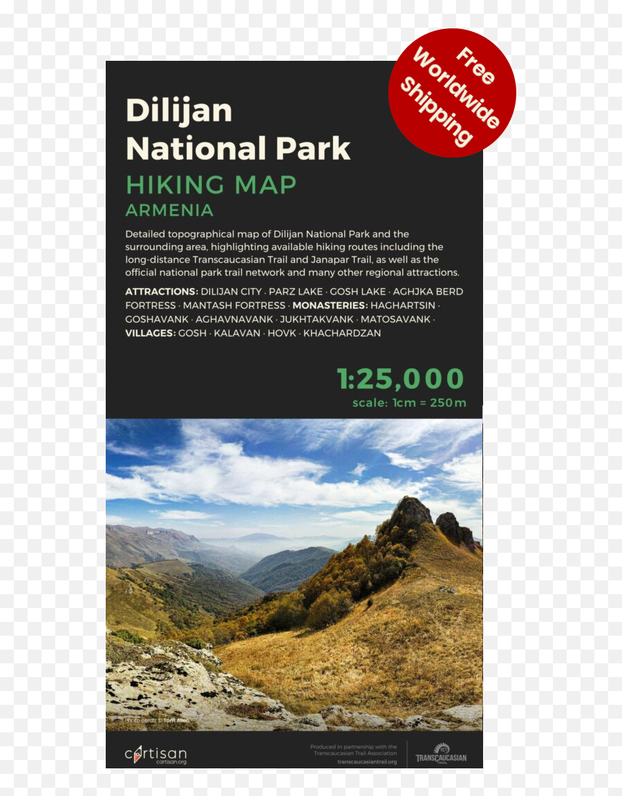 Dilijan National Park - Hiking Topo Map Armenia Poster Png,Hikers Png