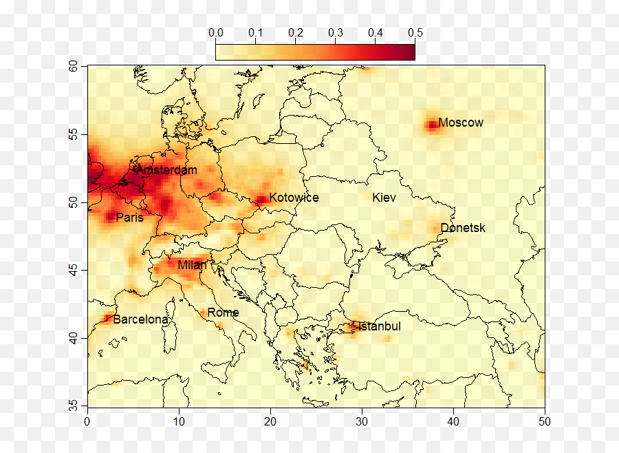 Nitrogen Dioxide No2 Europe Air Pollution - Climate Europe Air Pollution Map Png,Europe Map Png