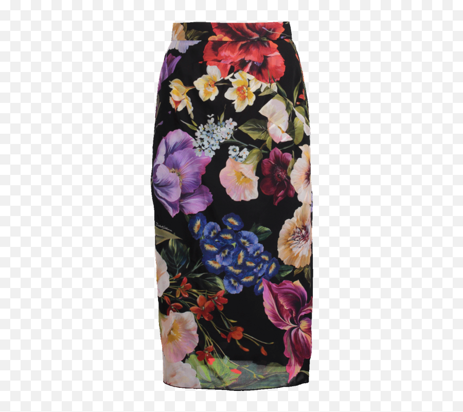 Floral Sheer Stretch Pencil Skirt - Miniskirt Png,Dolce & Gabbana Logo