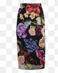 Floral Sheer Stretch Pencil Skirt - Miniskirt Png,Dolce & Gabbana Logo