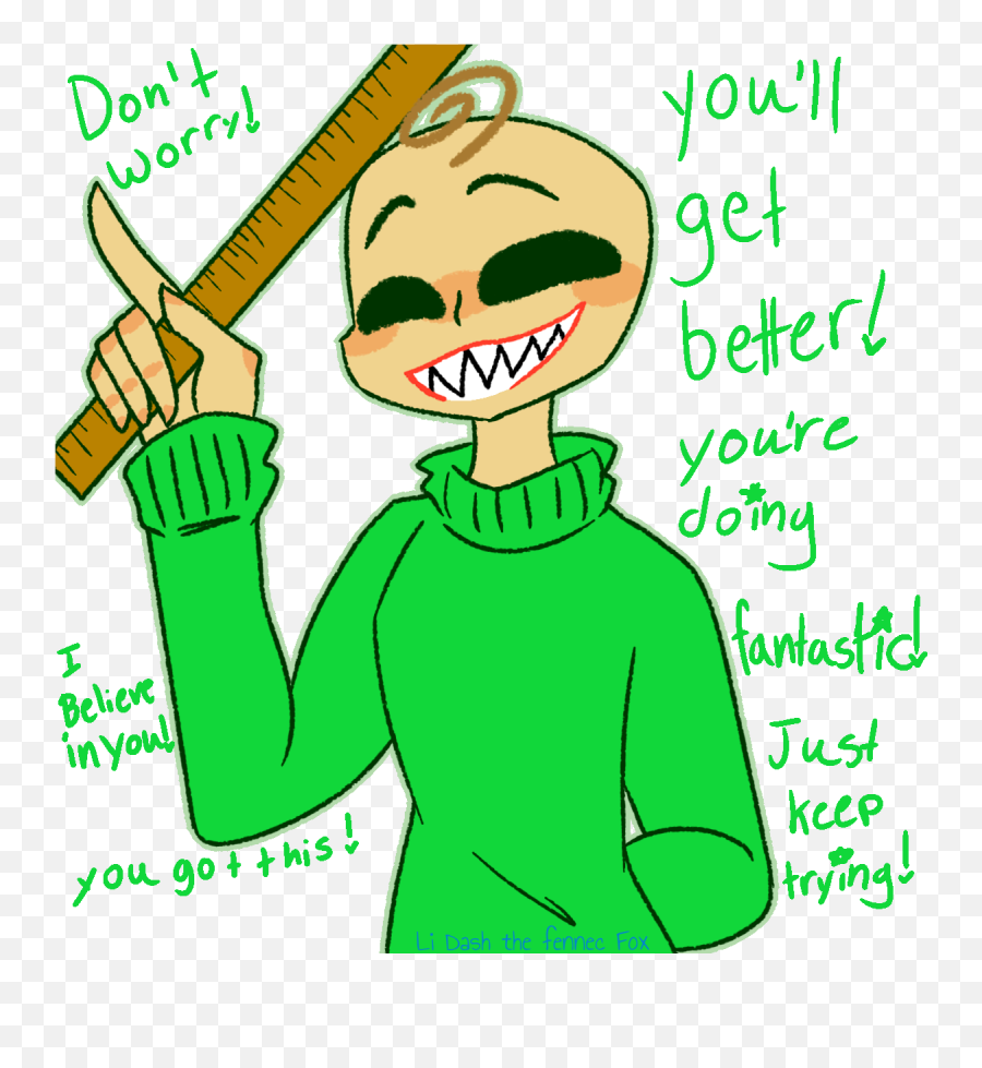 Fennec Fox Png - Au Where Baldi Just Holds His Ruler To Cartoon,Fennec Fox Png