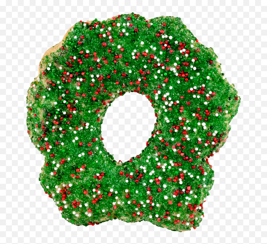 Christmas Wreath Sugar Cookie - Doughnut Png,Sugar Cookie Png