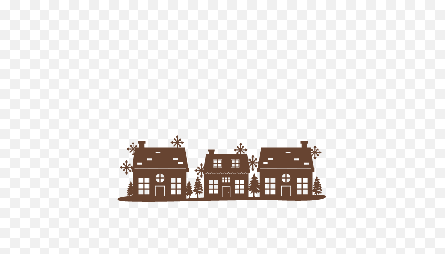 Christmas Scene Border Svg Scrapbook Cut File Cute Clipart - Christmas House Free Svg Png,House Silhouette Png