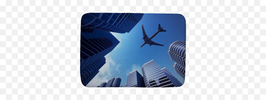 Business Towers With A Airplane Silhouette Bath Mat U2022 Pixers - We Live To Change Airbus Png,Airplane Silhouette Png