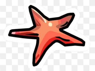 Starfish Clipart Beach - Club Penguin Starfish Pin Png,Starfish Clipart Transparent Background
