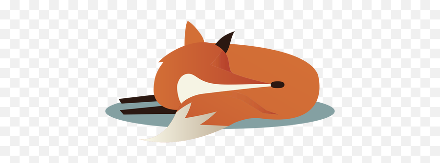 Simple Sleeping Fox - Sleeping Fox Transparent Png,Fox Transparent