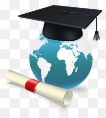 Graduation Scroll Png - Free Png Graduation Cap Blue And Pink World Map