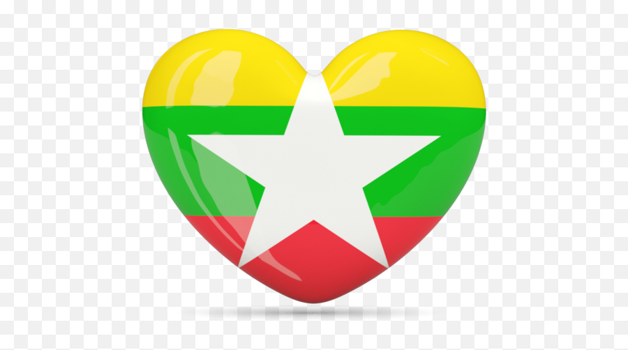 Heart Icon Illustration Of Flag Myanmar - Myanmar Flag Heart Png,Heart Icon Pink
