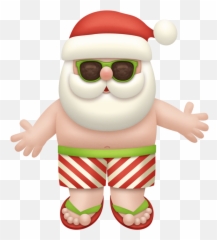Clipart Beach Santa Claus - Santa Claus Summer Png