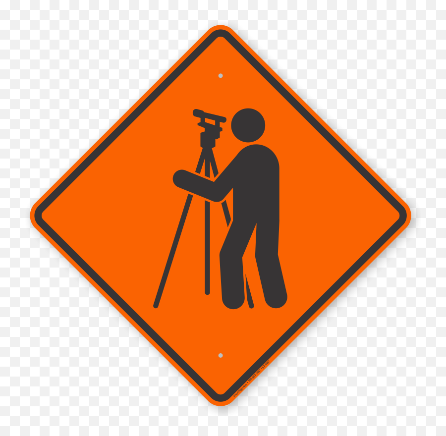 Surveyor Symbol Road Sign Sku K2 - 4457 Flagger Ahead Sign Mutcd Png,Pof Icon