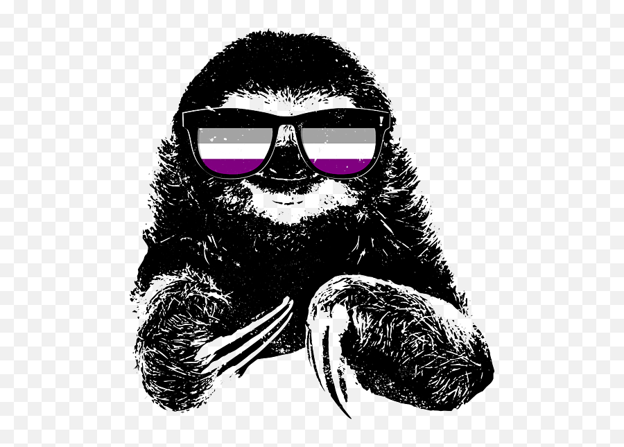 Pride Sloth Asexual Flag Sunglasses Fleece Blanket For Sale - Sunglasses On Sloth Png,Ace Flag Icon