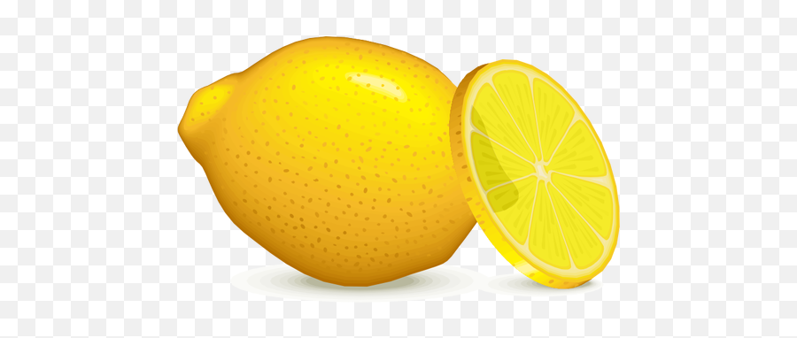 Lemon With Slice Public Domain Vectors - Citron Clipart Png,Lemon Slice Icon