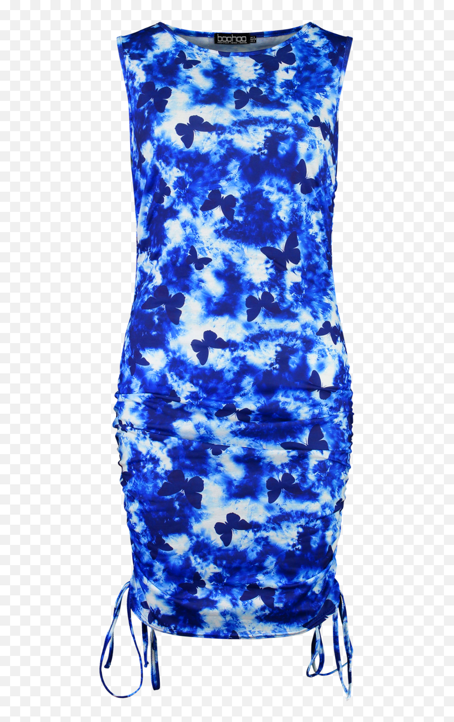 Butterfly Tie Dye Ruched Beach Dress - Sleeveless Png,Calvin Klein Icon Long Robe