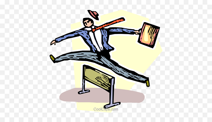 Businessman Jumping Over A Hurdle Royalty Free Vector Clip - Clip Art Png,Hurdle Png