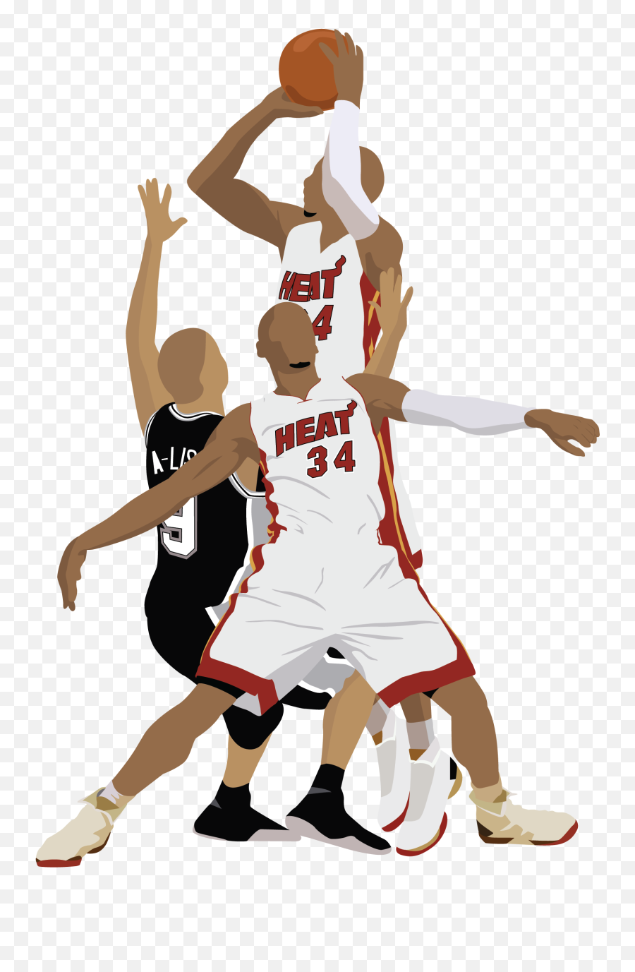 Download Hd Ray Allen Vector Illustration - Eddy Curry Miami Ray Allen Miami Heat Png,Miami Heat Logo Png