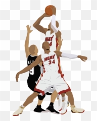 Download Hd Ray Allen Vector Illustration - Eddy Curry Miami Ray Allen Miami Heat Png,Miami Heat Logo Png