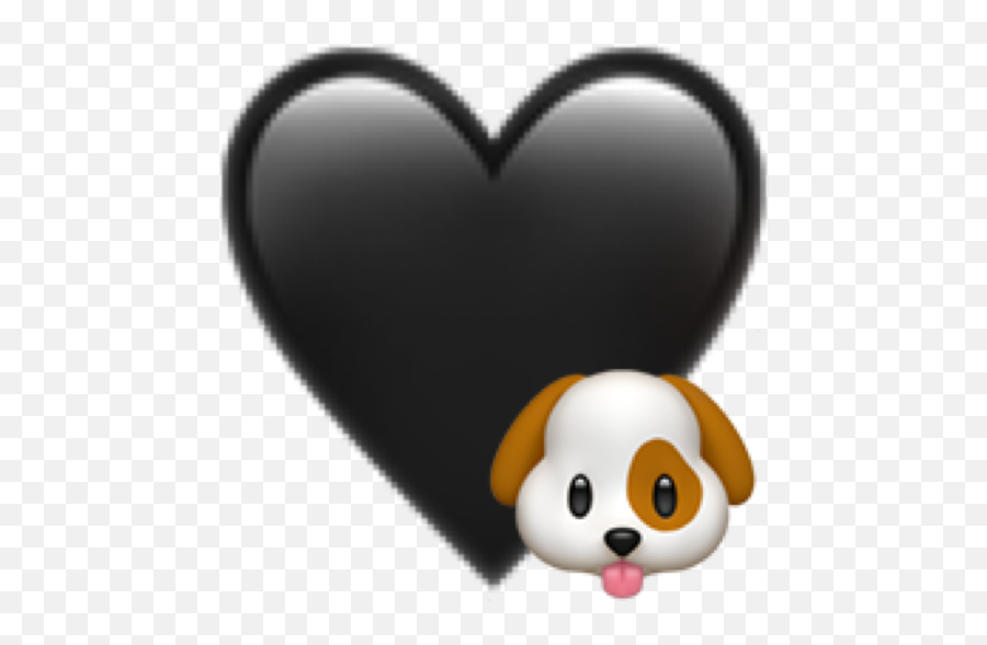 Dog Emoji Heart Black - Cuore Nero Whatsapp Png,Dog Emoji Png