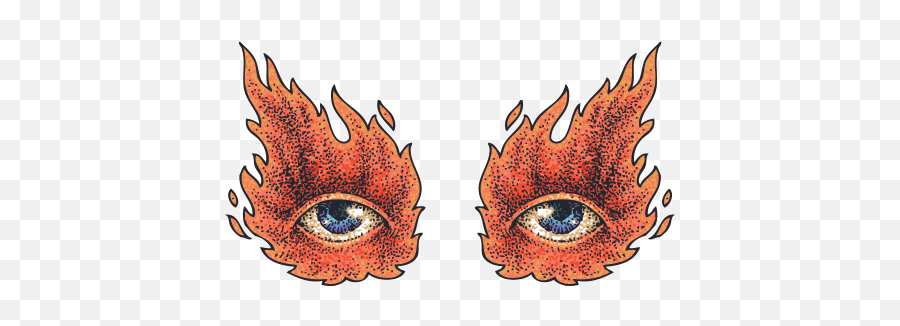 Printed Vinyl Evil Devil Eyes Tattoo Style Stickers Factory - Illustration Png,Fire Eyes Png