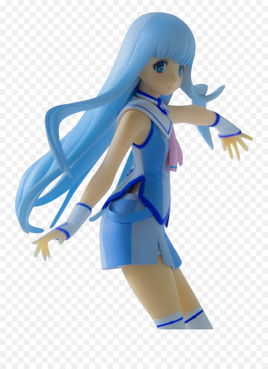 Download Free Png Female Anime Blue Dress Transparent - Blue Hair Girl Anime Figurine,Dress Transparent Background