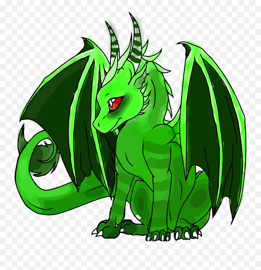 Side View Colorful Dragon Clipart Png - Baby Cute Green Dragon,Dragon Clipart Transparent Background